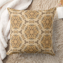 幾何学的アールヌーボーフローラルパターン クッション