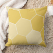 幾何学的イエローハニカムパターン クッション (ブランケット)