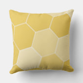 幾何学的イエローハニカムパターン クッション (裏面)