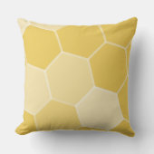 幾何学的イエローハニカムパターン クッション (正面)