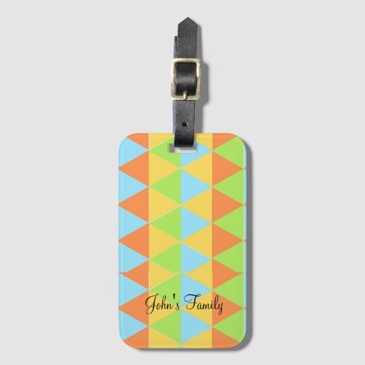 幾何学的イラストレーション ラゲッジタグ (正面縦)