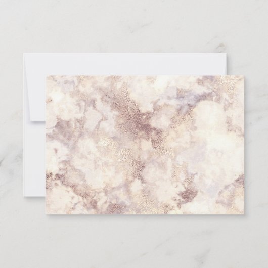 幾何学的ウェディング出欠 | 金ゴールドフェイク大理石 出欠カード (裏面)