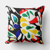 幾何学的ウォータードロップアート | はっきりしたカラフルデザイン クッション (正面)