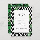 幾何学的エキゾチック結婚森林 出欠カード (正面/裏面)