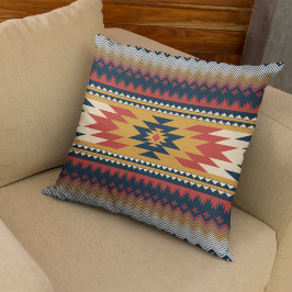 幾何学的エスニックパターン先住民アメリカスタイル クッション