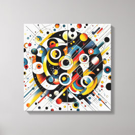 幾何学的エネルギーバースト – 抽象芸術円アート キャンバスプリント