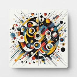 幾何学的エネルギーバースト – 抽象芸術円アート フォトプラーク