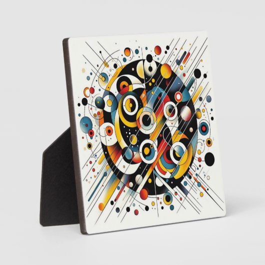 幾何学的エネルギーバースト – 抽象芸術円アート フォトプラーク (正面)