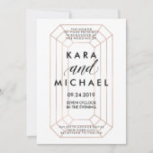 幾何学的エメモダンラルドカットダイヤモンドの結婚形状 招待状 (正面)