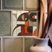 幾何学的エレガンス – 抽象芸術モザイクセラミックタイル タイル