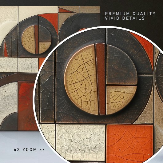 幾何学的エレガンス – 抽象芸術モザイクセラミックタイル タイル