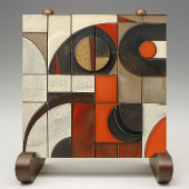 幾何学的エレガンス – 抽象芸術モザイクセラミックタイル タイル