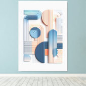 幾何学的エレガンス:抽象芸術レイヤ紙アート キャンバスプリント (インサイチュ (ウッドフロア))