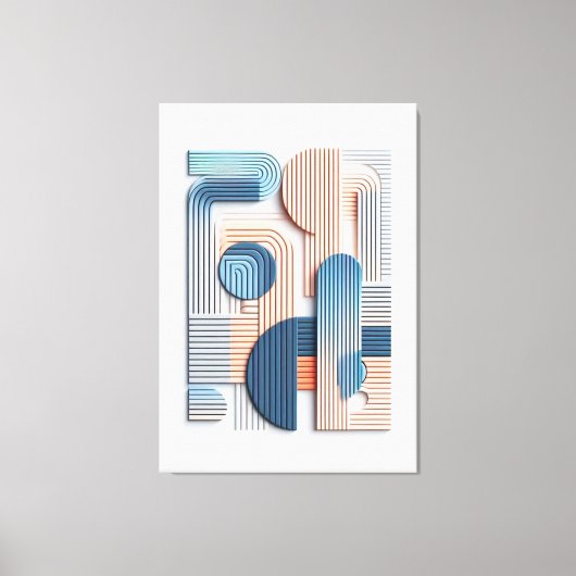 幾何学的エレガンス:抽象芸術レイヤ紙アート キャンバスプリント (正面)