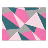 幾何学的エレガントパステルホットピンクエメラルドグリーン テーブルクロス (正面(横))