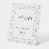 幾何学的エレガントパターンのウェディングカードとギフト 台座サイン (正面)