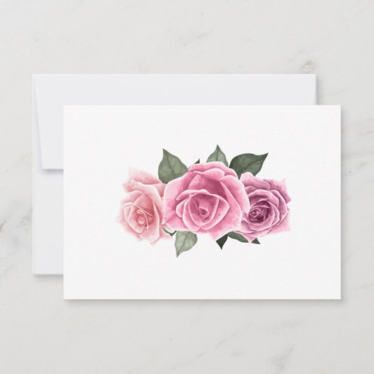 幾何学的エレガントピンクローズテーブル座席表 サンキューカード (裏面)