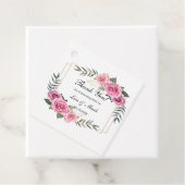 幾何学的エレガントピンクローズメッセージカード フェイバータグ (インサイチュ)