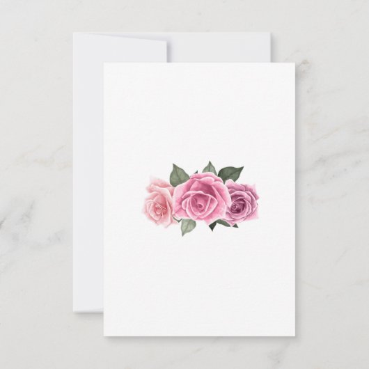 幾何学的エレガントピンクローズ安全対策 サンキューカード (裏面)