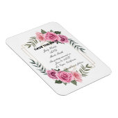 幾何学的エレガントピンクローズ日付磁石を保存 マグネット (右側)