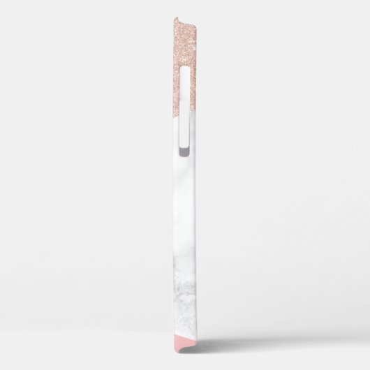 幾何学的エレガントピンクローズ金ゴールドグリッター大理石 Case-Mate iPhoneケース (裏面 / 左)