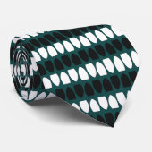 幾何学的エレガントモダンティール(緑がかった色)ブルーホワイト黒 ネクタイ (ロール)