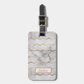 幾何学的エレガント大理石スタイルラゲージタグ ラゲッジタグ (正面縦)