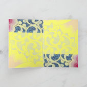 幾何学的エレガント渦巻きティール(緑がかった色)を有するピーコック シーズンカード (内部)