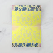 幾何学的エレガント渦巻き模様を持つ紫の孔雀 シーズンカード (内部)