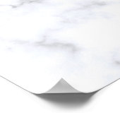 幾何学的エレガント白大理石バラ金ゴールドグリッター ポスター (角)