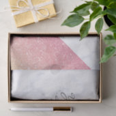 幾何学的エレガント白大理石バラ金ゴールドグリッター 薄葉紙 (ギフト)