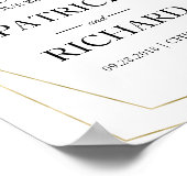 幾何学的エレガント緑結婚の歓迎サイン ポスター (角)