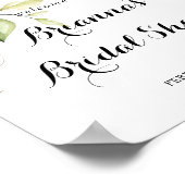 幾何学的エレガント金ゴールドグリーンブライダルシャワーへようこそ ポスター (角)