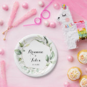 幾何学的エレガント金ゴールドグ結婚リーズケーキ ペーパープレート (パーティー)