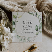 幾何学的エレガント金ゴールドスウィート16誕生日パーティー 招待状