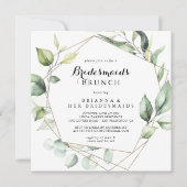 幾何学的エレガント金ゴールドブリーズメイドブランチ 招待状 (正面)