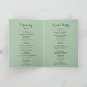 幾何学的エレガント金ゴールド緑地結婚折 プログラム (内部)