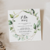 幾何学的エレガント金ゴールドI do BBQ婚約パーティ 招待状