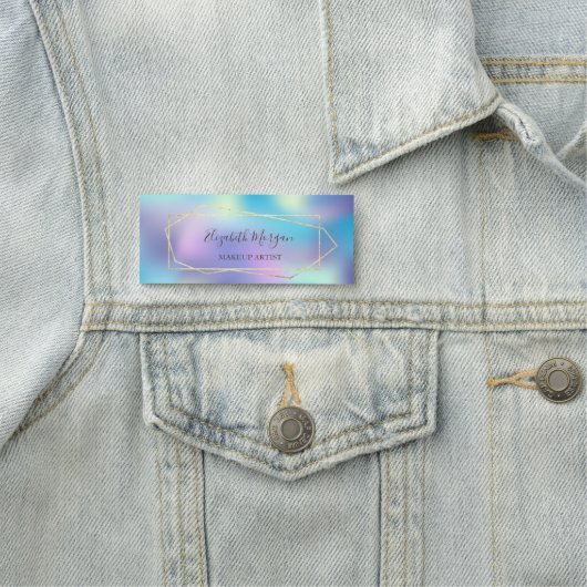 幾何学的エレガント、ホログラフィックメイクアップアーティスト 名札 (インサイチュ)