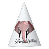 幾何学的エレファントヘッド誕生日 パーティーハット (正面)