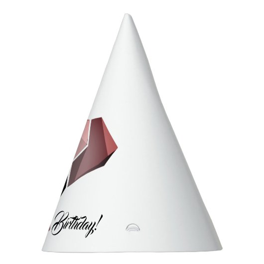幾何学的エレファントヘッド誕生日 パーティーハット (右)