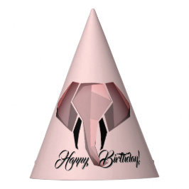 幾何学的エレファントヘッド誕生日 パーティーハット