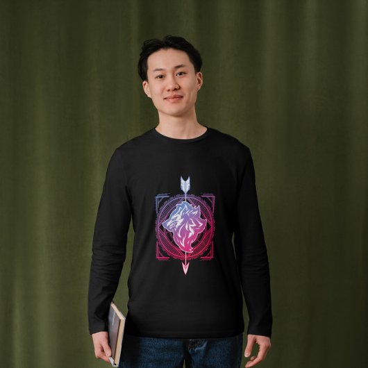 幾何学的オオカミ Tシャツ