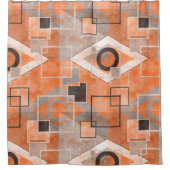 幾何学的オレンジグレグランジースタイリッシュ シャワーカーテン (正面)