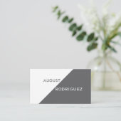 幾何学的カスタムQRコードグレーホワイト名刺 名刺 (スタンド正面)