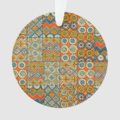 幾何学的カラフルアンティークエジプトグラフィックアート オーナメント (正面)
