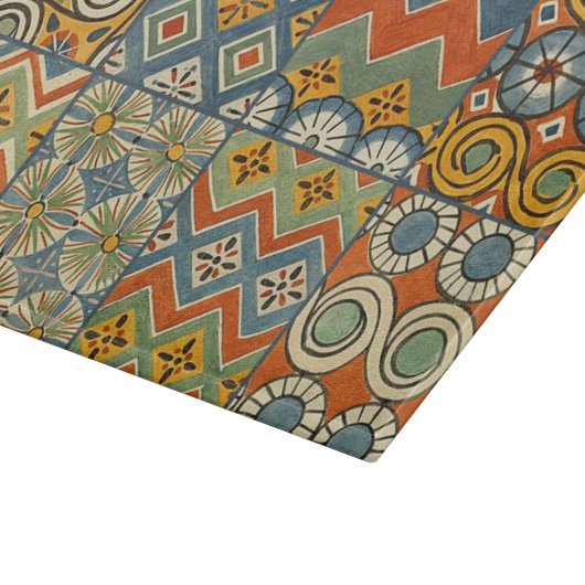 幾何学的カラフルアンティークエジプトグラフィックアート カッティングボード (角)