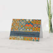 幾何学的カラフルアンティークエジプトグラフィックアート カード (正面)