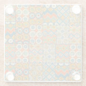 幾何学的カラフルアンティークエジプトグラフィックアート ガラスコースター (裏面)