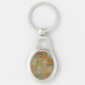 幾何学的カラフルアンティークエジプトグラフィックアート キーホルダー (正面)